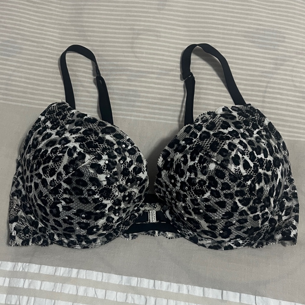 La SENZA Black, Grey and White Animal Print Bra